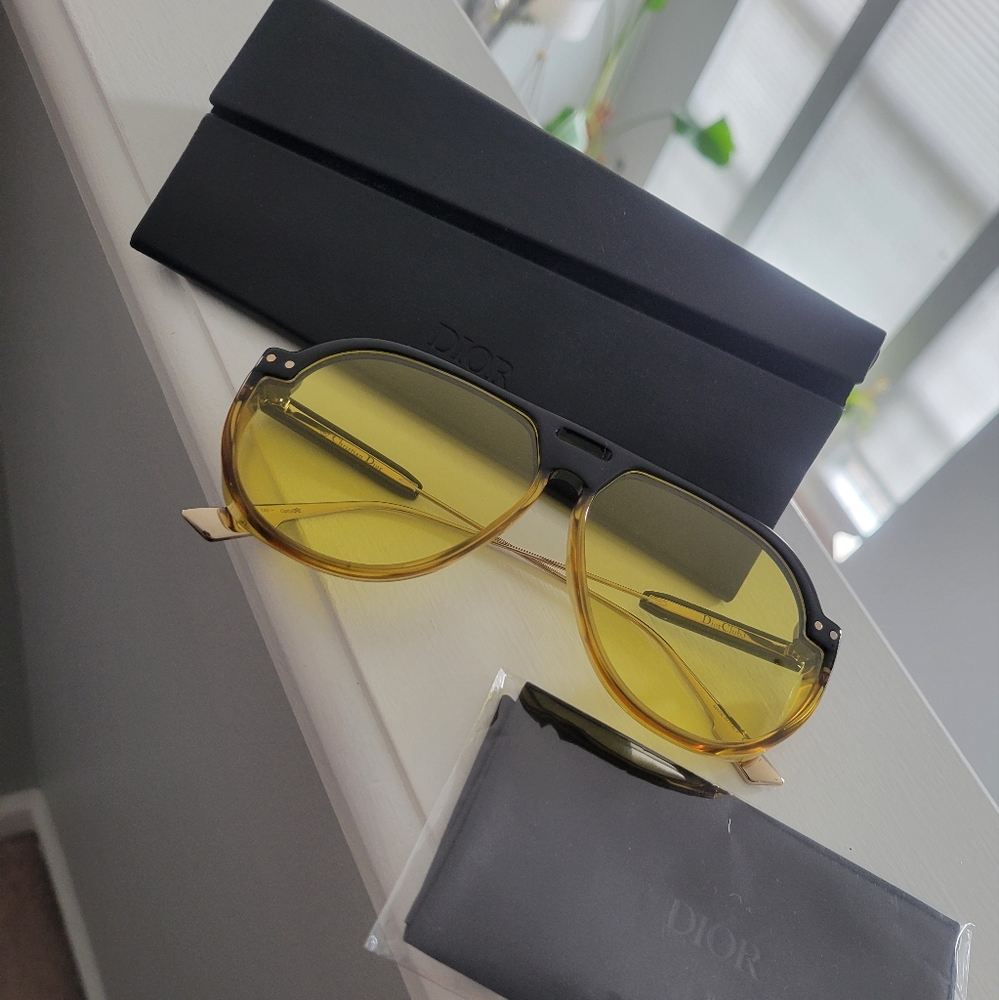 Dior Black and Yellow Sunglasses